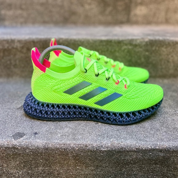 Adidas 4D FWD Signal Green Neon Running Shoes - Picture 1 of 7
